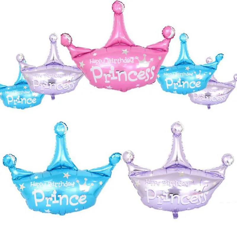 Large Size Crown Foil Balloons Prince Princess Baby Shower First Birthday Bachelorette Party wedding Decorations Photo Props