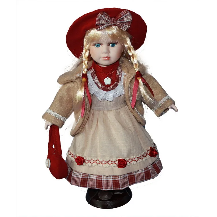 30cm Ethnic girl doll rural leisure ceramic doll decoration collection dolls Christmas gift