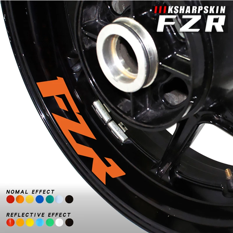 

Reflective motorcycle inner rim logos and decals night warning stickers color waterproof film for YAMAHA FZR fzr