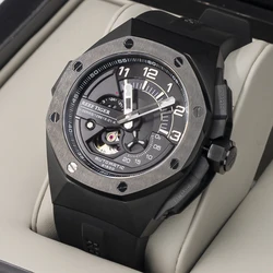 Reef Tiger/RT Top Brand All Black Automatic Mechanical Sport Watches Waterproof Relogio Masculino RGA92s7