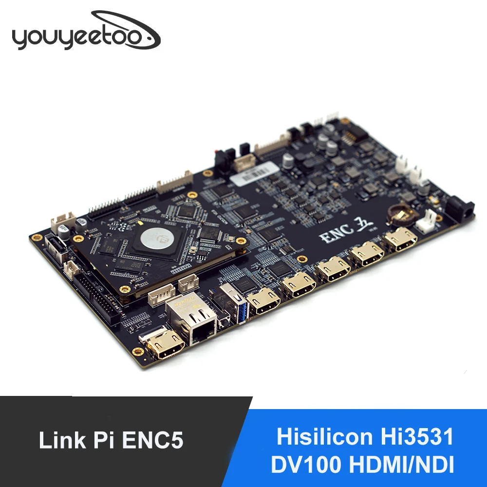 

Link Pi ENC5 Evaluation board Hisilicon Hi3531DV100 HDMI/NDI Encoder Decoder HD smartP AVBR/RTMP/ONVIF Live Broadcast YouTube