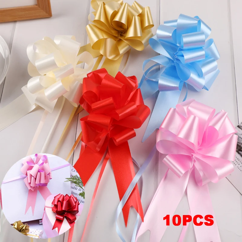 30/10Pcs Large Ribbon Pull Bows Pull Bows Gift Knot Ribbon Gift Pull Bows Large Pull Bow with Ribbon Pull Bows with Ribbon Decor