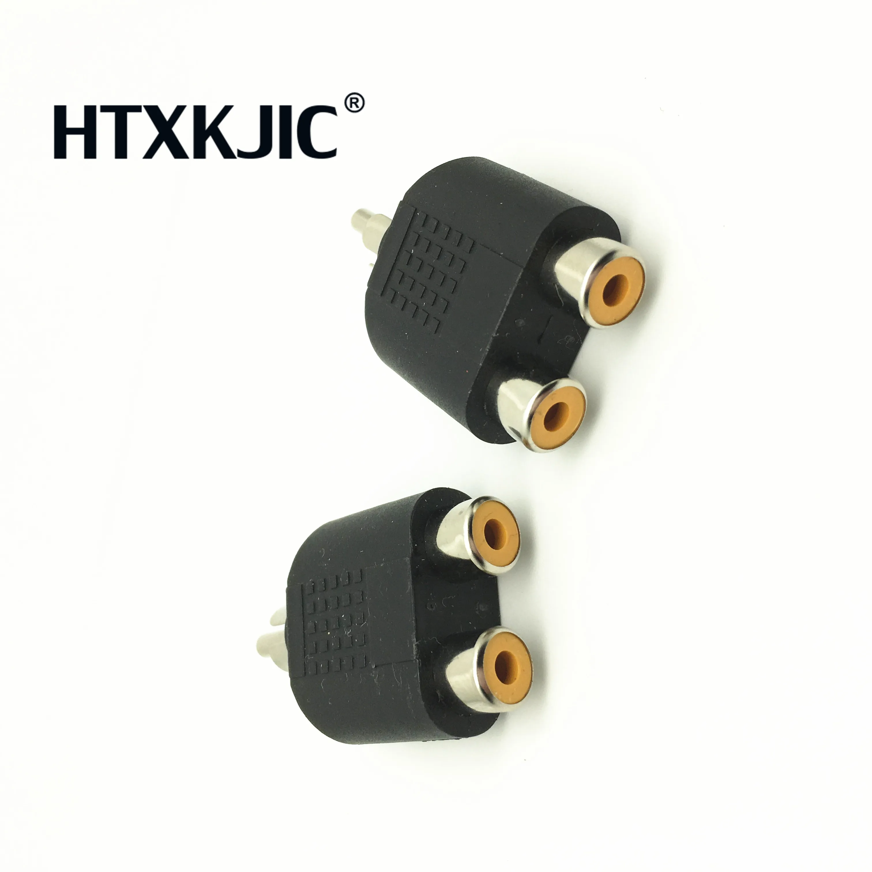 Divisor y para áudio e vídeo, conversor de tomada de vídeo e áudio, 1 macho e 2 fêmeas, kit adaptador colorido de lótus, plug av rca duplo