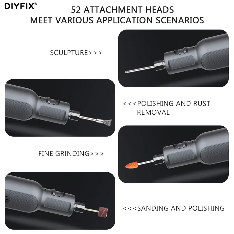 DIYFIX AGK302 80W 6 Speed ปรับไฟฟ้าแกะสลักปากกาโทรศัพท์ CPU ซ่อมเครื่องเจาะเครื่องมือ30000r/min