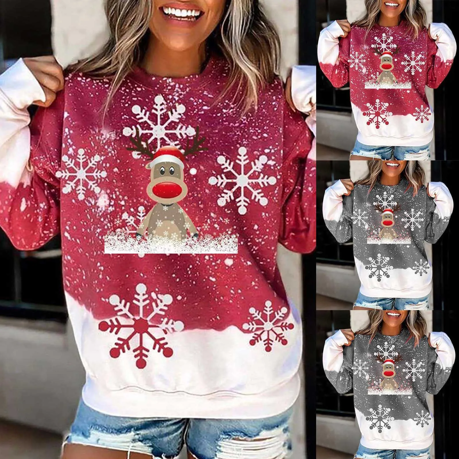 

Christmas Turtleneck Elk Printed Knit Women Sweater Winter Fashion Warm Loose Pullover Sweater Lady Elegant All-match Sweaters