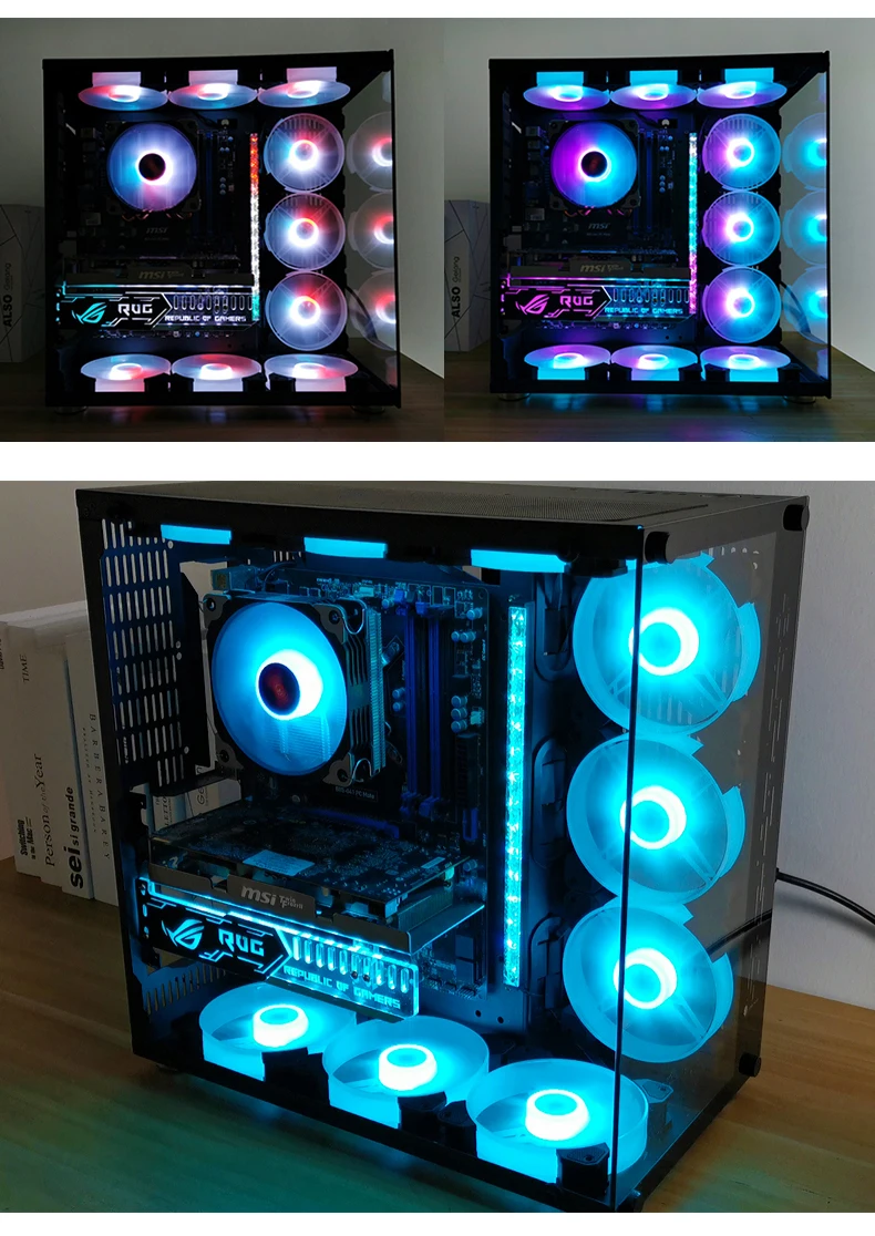 Coolmoon Computer Chassis PC Fan Adjust RGB Cooling Fan 120mm