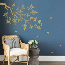 Large Tree Branches Leaf Wall Decal Living Room Bedroom Woodland Nature Forest Leaves Wall Sticker Nursery Kids Room