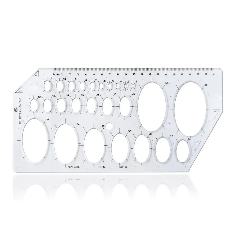 Imagem -05 - Modelo de Desenho em Plástico Circular Régua de Medição Plástico Transparente Curvas Francesas para Desenho de Escritório Escola