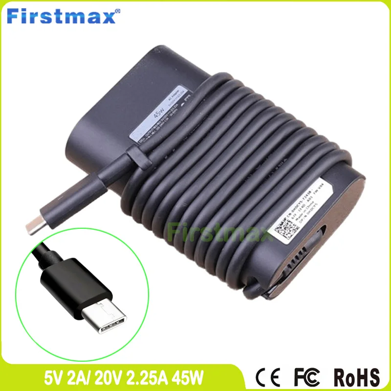 20V 2.25A 5V 2A USB-C Type C Charger for Dell Latitude 12 7210 7275 7285 E7275 HA45NM150 HDCY5 HK45NM150 Power Supply