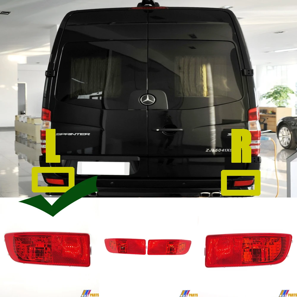 Fit 06-16 Left LH Mercedes-Benz Sprinter W209 2500 3500 Cab Cargo Cutaway Van Marker REAR Reflector Bumper Cover A9068200256