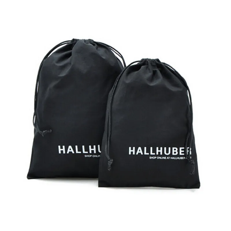 Custom Logo Shoes Bags Pure Cotton Dustproof Drawstring Pouches Cloth Goods Packaging Bags 50pcs/lot