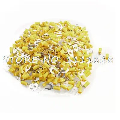 SV5-6L Fork Type Pre Insulated Wiring Terminals Yellow 500pcs for AWG 22-16