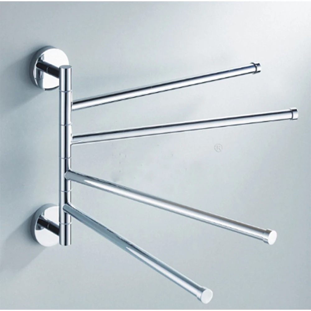 Two-bar Three-bar and Four-bar Bathroom Hardware Stainless Steel Towel Rack Rotary Movable Towel Rack