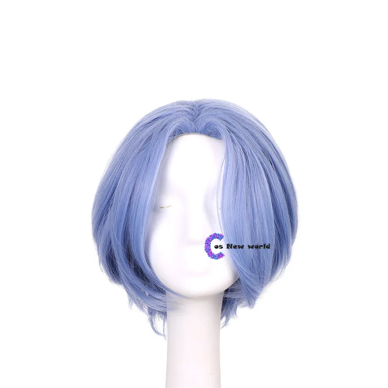 Anime SK8 The Infinity Langa Hasegawa Cosplay Wig SK Eight Badge Ranga Blue Short Heat-resistant Fiber Hair + Free Wig Cap Women