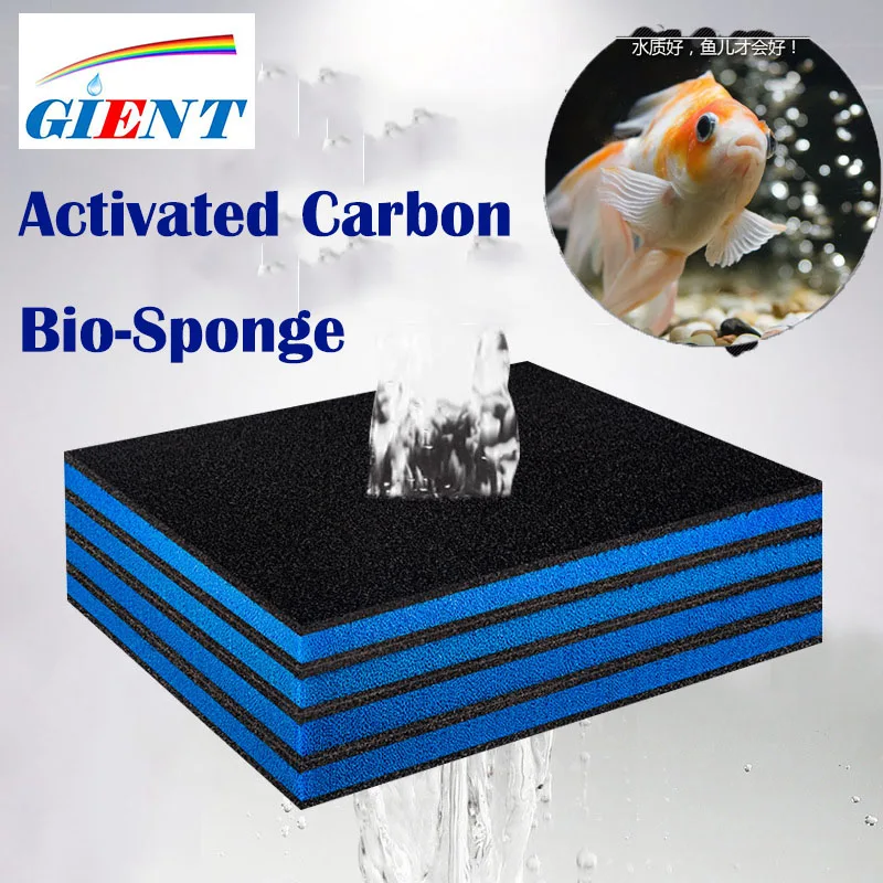 Fish Tank Activated Carbon Biochemical Filter High-Density Water Purification Sponge Aquarium Filter Accessories