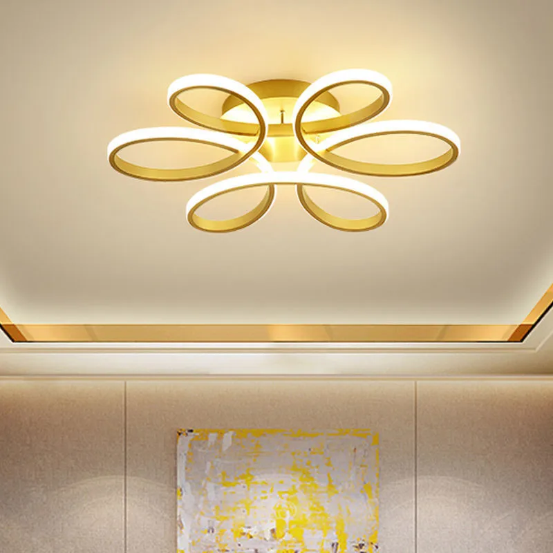 Flower Ceiling Light Fixture Lighting Luxury Living Room Bedroom Study Balcony Lamp Chandelier Pendant Led Home Decor 56W 76W