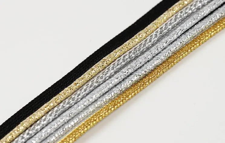 3M Glittery Shiny Ombre Braided Gold Silver Wire Piping Lip Cord Trim|Pillow Cushion Trim|Upholstery Edging Trim Sewing supplies