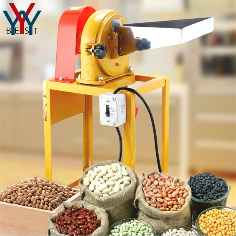 Multifunction Commercial Grain Grinder Pulverizer Automatic Jaw Crusher Shredder Wheat Coffee Flour Mill Machine not with motor