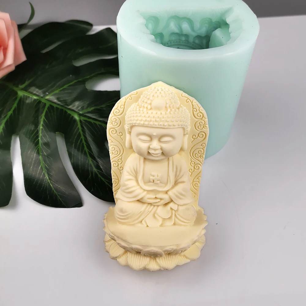 

3D Chinese Buddha Shape Silicone Mold Cake Candle Soap Gypsum Resin Mould DIY Aromatherarpy Household Decoration Craft Tools