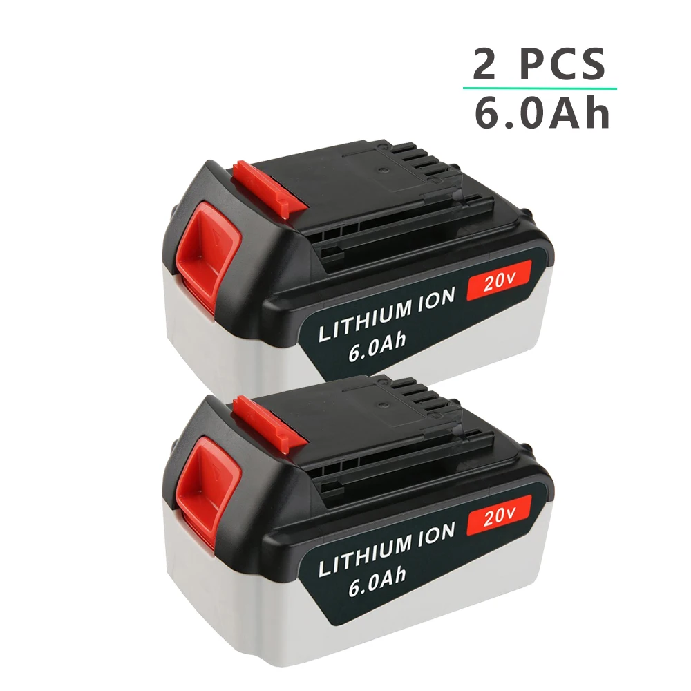 20V 6.0Ah akumulator litowo-jonowy wymienna bateria dla dotyczące swojej Black & Decker LBXR20 LBXR2020-OPE LB20 LB20 BL2018-XJ GKC1825L GTC1850L20