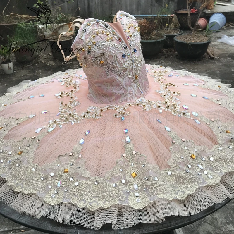 Sleeping Beauty Professional Ballet Tutu Dress Costume Women La sylphide peach pink performance stage costume BT9259