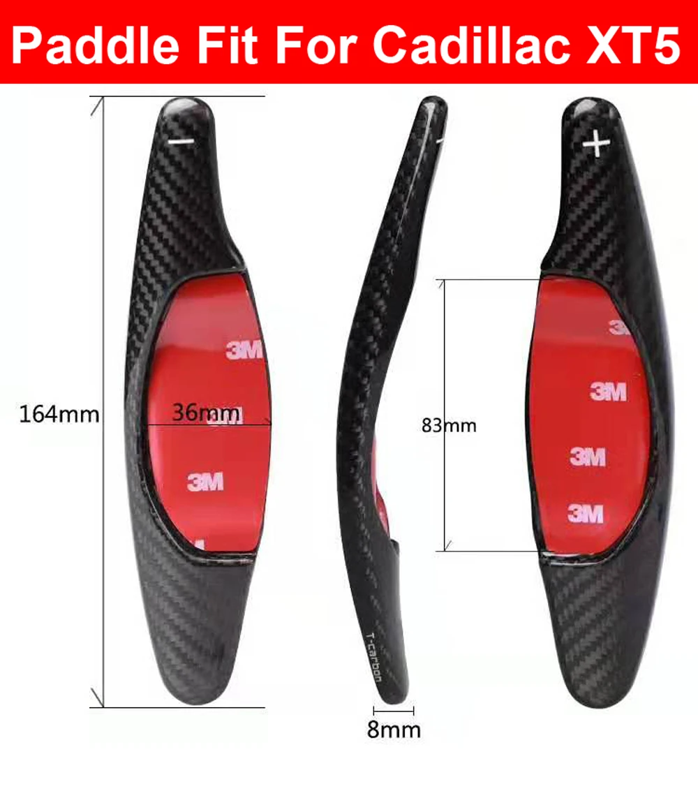 Car Styling Real Carbon Fiber Steering Wheel Shift Paddle Shifter Extension For Cadillac CADILLAC XTS5 Interior Inner Accessory