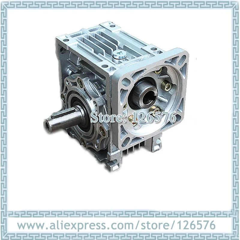 90 degree worm gearbox NMRV050 Input hole 14mm output shaft 25mm for 60 servo motor, 60*60 square flange