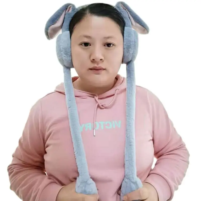 XEONGKVI Internet Celebrit Rabbit Ears Move Lovely Women Earmuffs Winter Warm Imitation Rabbit Hair Adult Girl Fashion Earcap