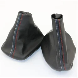 Car Gear Shift Collars Manual Handbrake Gaiter Boot Cover For BMW 3 Series E36 E46 E30 E34 M3 Z3  Black Leather Accessories