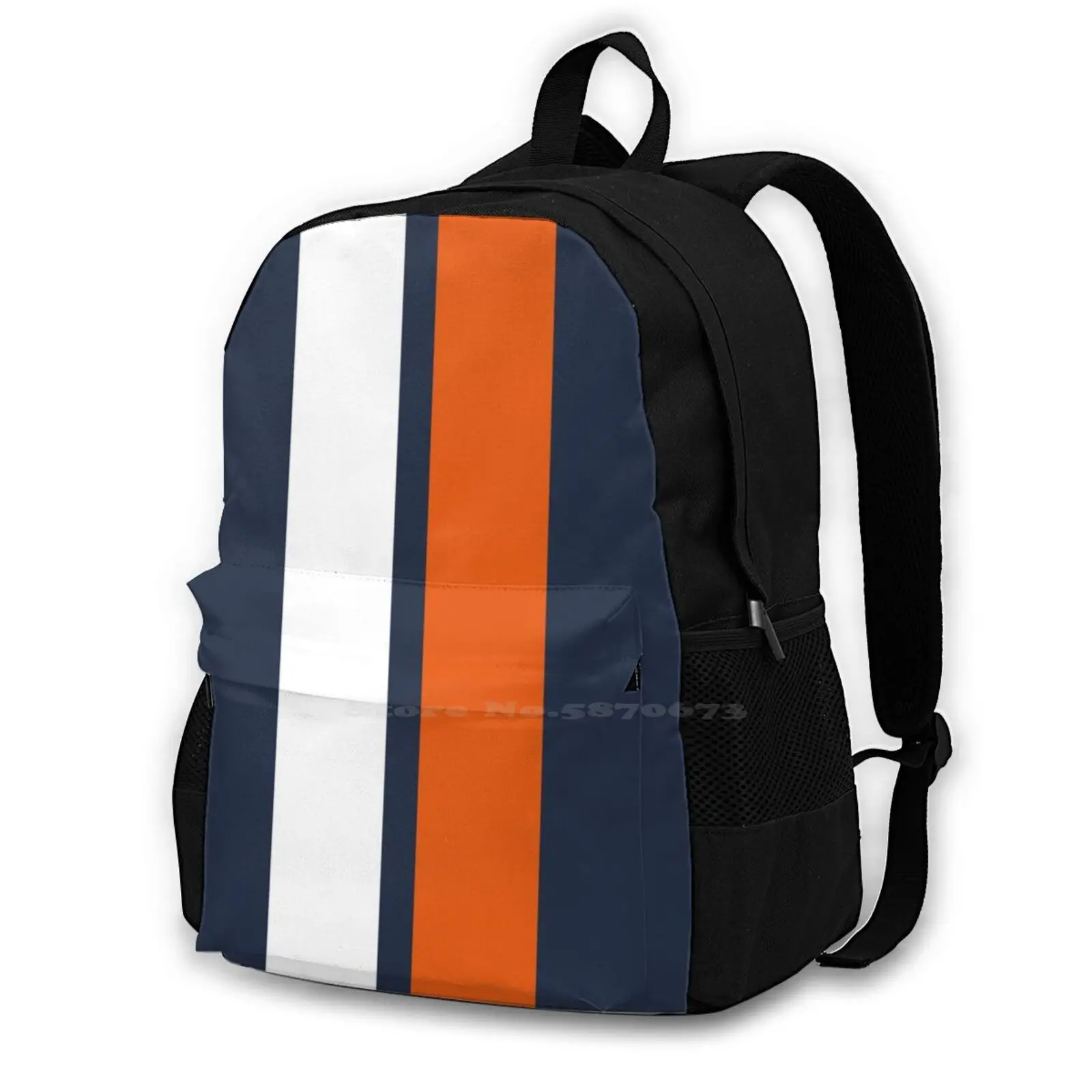 Cavalier Stripe Pattern Design Bag Student'S Backpack Virginia Football Cfb College Barstool Acc Atlantic Coast Conference