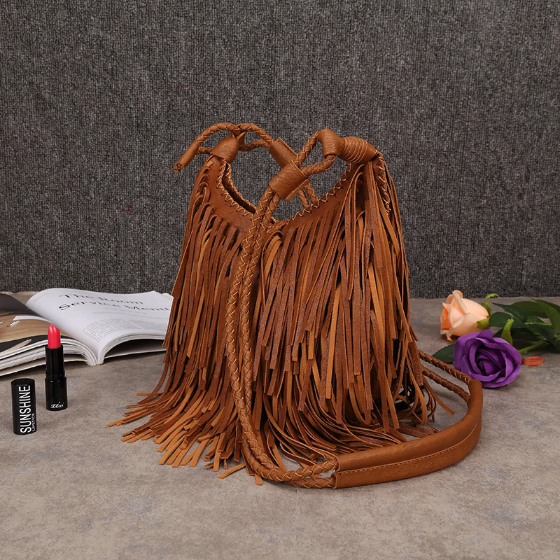 Women PU Leather Bag Female Fashion Shoulder Bags Famous Brand Crossbody Bags Fringe Tassel Women Messenger Bags herald fashion