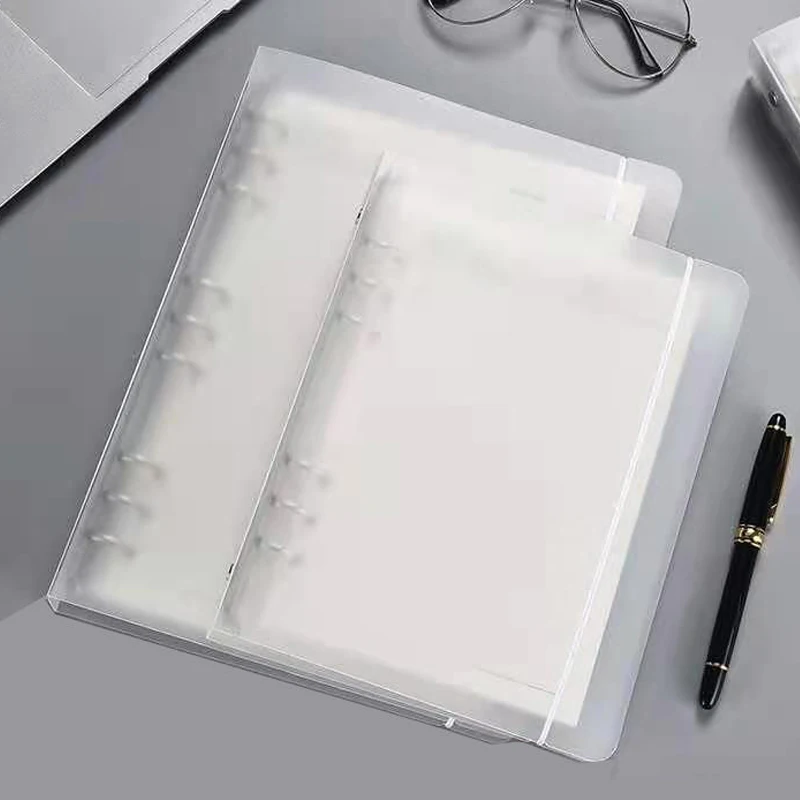 

A5 Transparent Plastic Clip File Folder for Document Notebook Inner Core Cover PVC Zipper Bag Binder Pocket Stationery Organizer