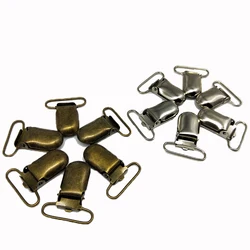 Sillver/Bronze metal hook baby dummy pacifier holder clips suspender clip soother clips for baby ribbon 30 pcs/lot 1'' 25mm