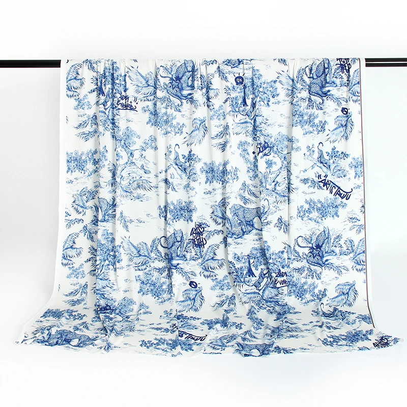 

Tropical Jungle Leopard Printed Imitate Silk Satin Fabric For Woman's Spring Dress Blouse Pants DIY Cloth Sewing Material