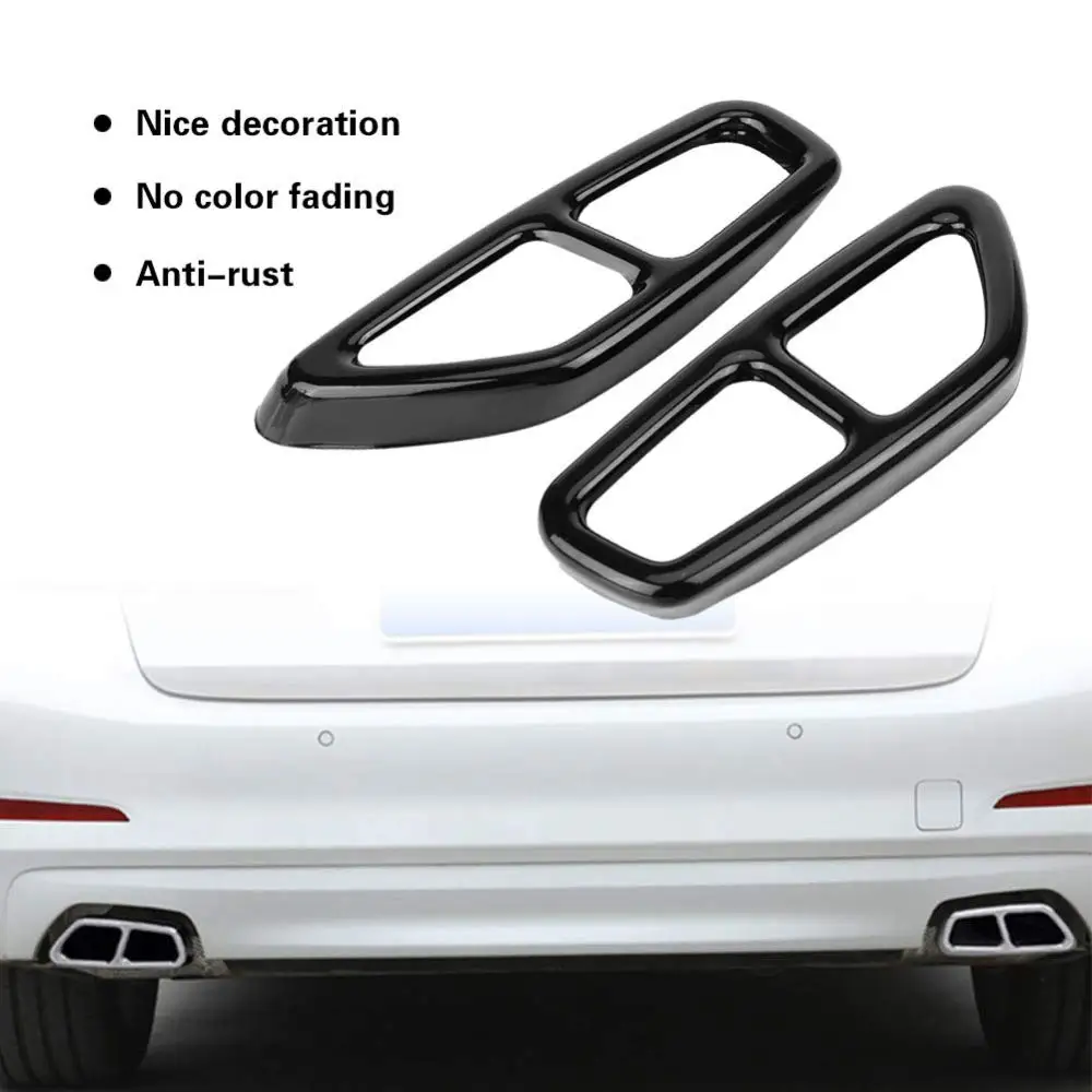 

For BMW 5 Series G30 Car Stainless Steel High Temperature Resistance Anti-Rust Exhaust Tailpipe Cover Trim 2017-2018 Stickers