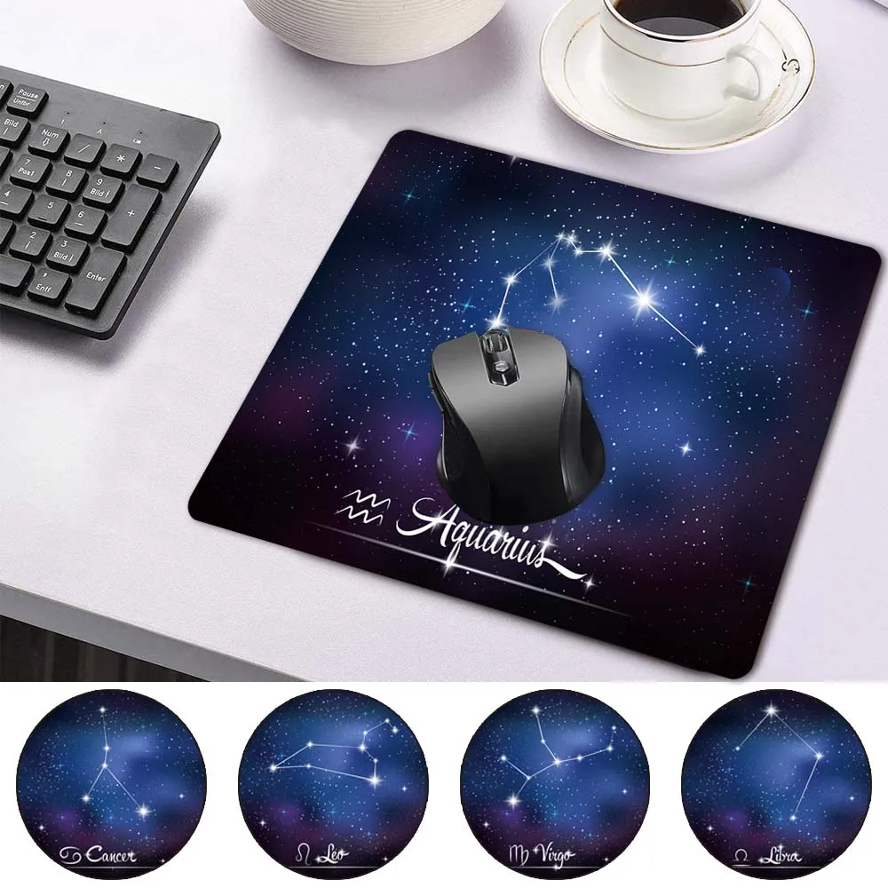 

Anti-slip Durable PU Leather Computer Mouse Pad Constellation Pattern Waterproof Mouse-pad Portable Game Mouse Mat