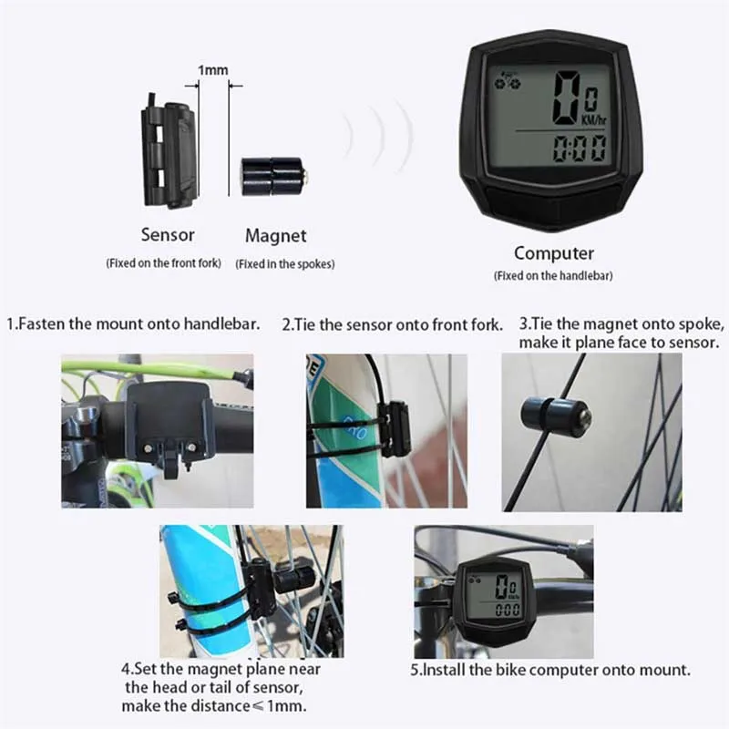 Bicycle Waterproof Bicycle Odometer Riding Cycling Speed Counter Code Table Digital LCD Computer Stopwatch Bicycle Speedometer