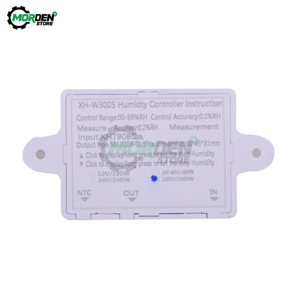 Imagem -05 - Sensor de Umidade do Regulador da Tensão ac 1500110 v 10a do Relé do Controlador do Higrômetro do Medidor de Umidade de W3005 220 w Digitas Dropship