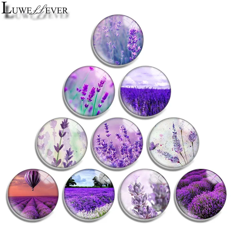 

12mm 14mm 16mm 20mm 25mm 30mm 602 lavender Mix Round Glass Cabochon Jewelry Finding 18mm Snap Button Charm Bracelet