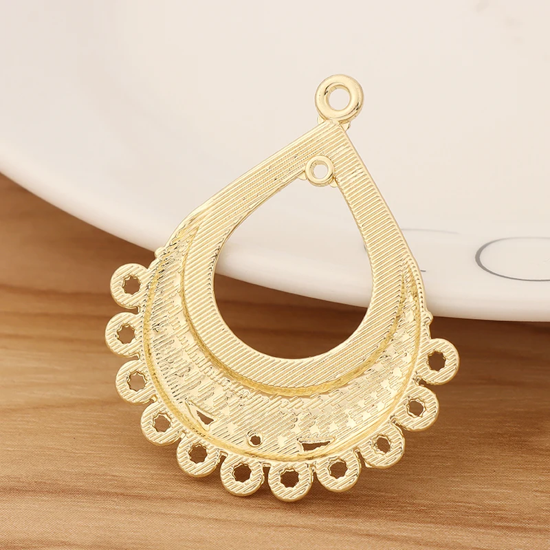 6 Pieces Gold Color Earring Chandelier Multi Strand Connectors Charms Pendants for DIY Jewellery Making Accessories 44x38mm