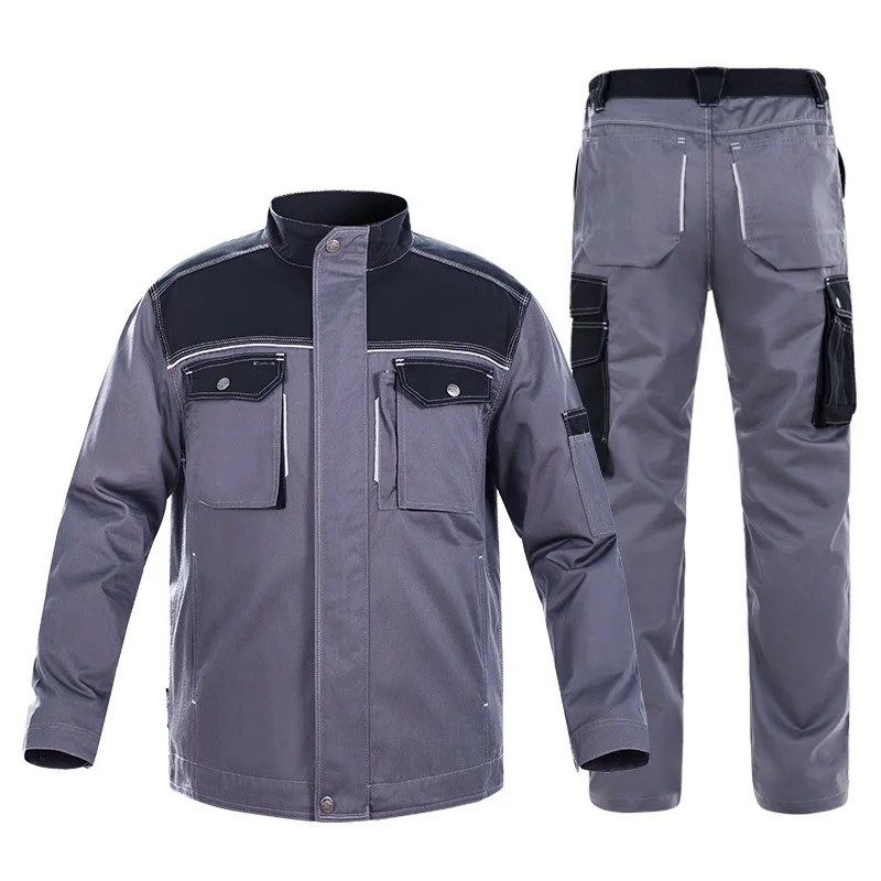 Welding Suit Reflective Multi Pockets Work Clothing Men Women Anti-Scalding Electric Factory Repairman Workshop Durable Uniforms