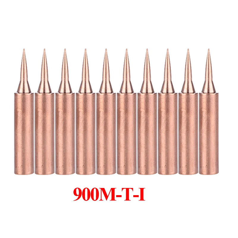 10Pcs/lot Pure Copper 900M-T Soldering Tip 900M-T-K 900M-T-I 900M-T-3.2D Soldering Iron Tip for 936 938 852D+ Soldering Station