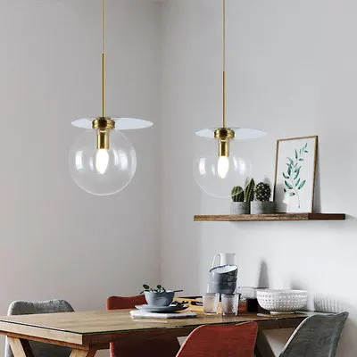 

Nordic creative gradient glass ball chandelier Restaurant bedroom modern art color LED single head glass chandelier