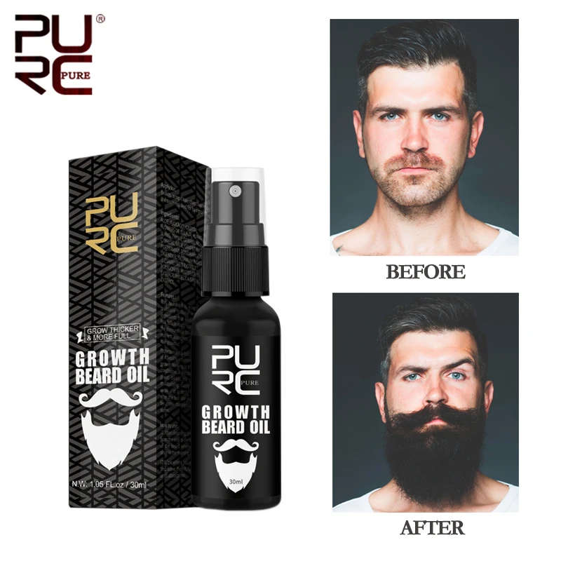 PURC Beard Oil For Men Beard Growth Thicker & More Full Thicken Hair Beard Care Essence Oil 30ml