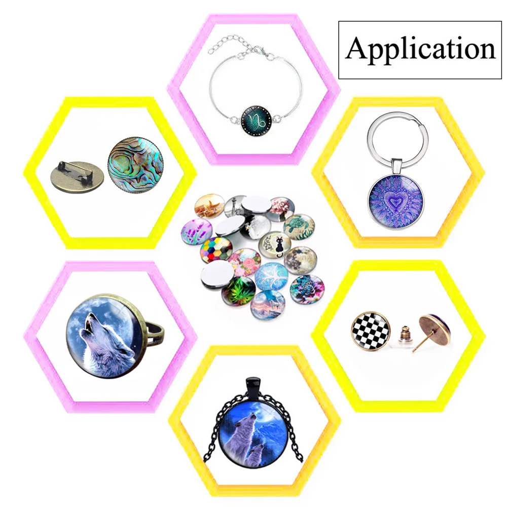 12mm 14mm 20mm 25mm 30mm 40mm 754 Rock Mix Round Glass Cabochon Jewelry Finding 18mm Snap Button Charm Bracelet