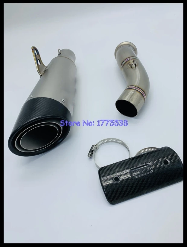 For KTM 790 890 Duke 2018-2023 Motorcycle Exhaust System with Titanium Alloy Muffler Silencer Link Pipe Carbon Cover Shield