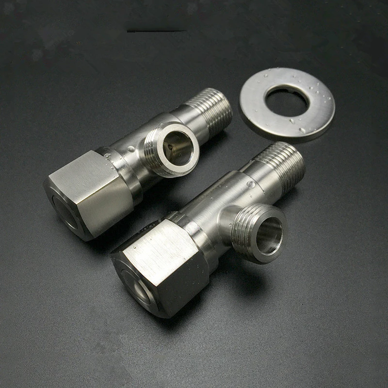 SUS304 Stainless Steel Angle Stop Valve G1/2 Thread Hot and Cold Water Control For Bathroom Faucet Toilet Basin Sink Plumbing