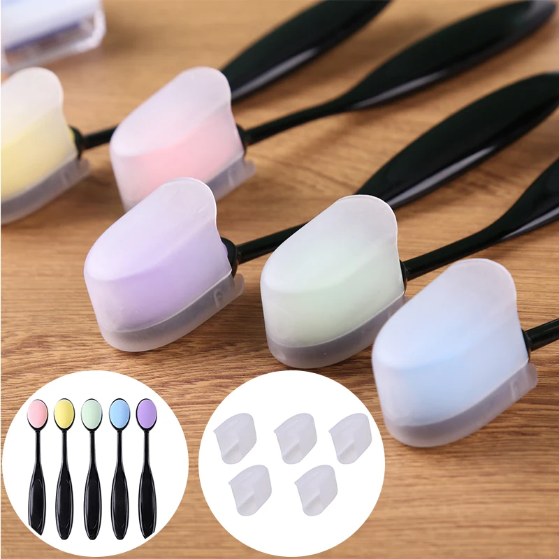 5pcs/pack Blending Sponge Brushes with Caps Kit Strong Handles DIY Ink Stamp Water-based Card Plastics Stencil Blending Craft