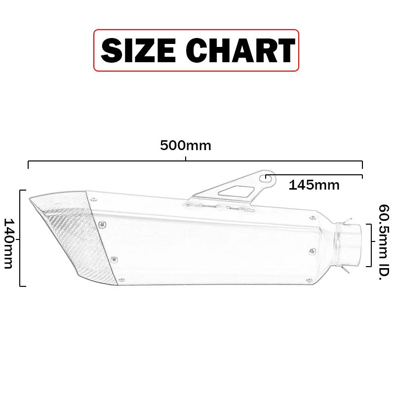 60.5/51mm uniwersalny motocykl rcycle wydechowy tłumik prawa lewa strona ucieczka moto dla KawasakI z900 Z1000 RSV4 CBR1000 BMW R1200GS S100