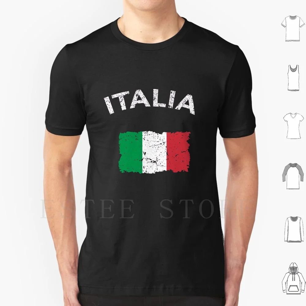 Vintage Italian Flag T Shirt Men Cotton 6xl Italiano Italiana Italy Flag Italiani Italian Italy Italia Italian Flag Cool